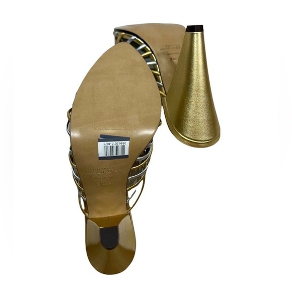 MARC JACOBS RUNWAY Fifty Four Mule Metallic Sandal Heels - Picture 3 of 11